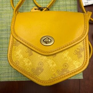 Yellow Leather Crossbody Bag
